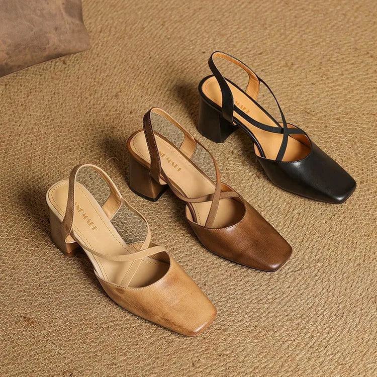 Petra Genuine Leather Heels  Liora Lane Boutique