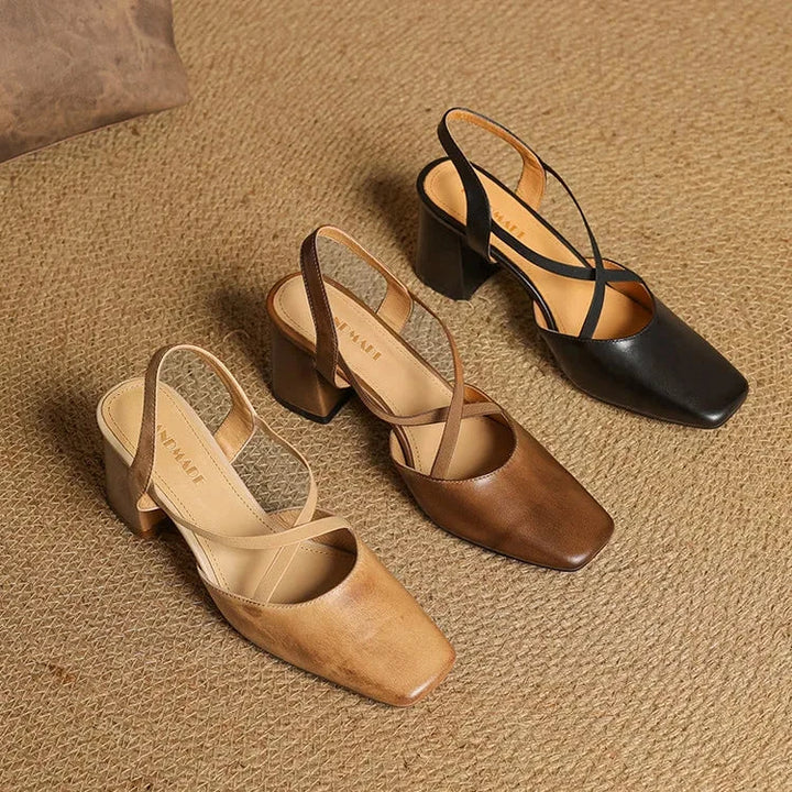 Petra Genuine Leather Heels  Liora Lane Boutique