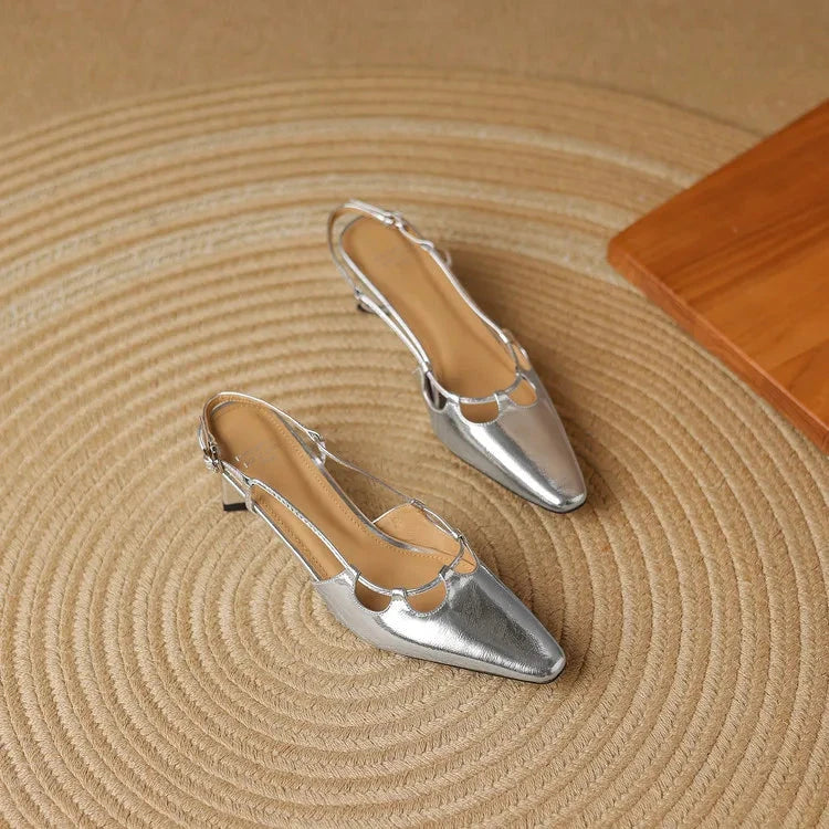 Katie Genuine Leather Slingbacks  Liora Lane Boutique