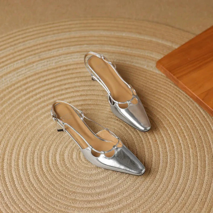 Katie Genuine Leather Slingbacks  Liora Lane Boutique