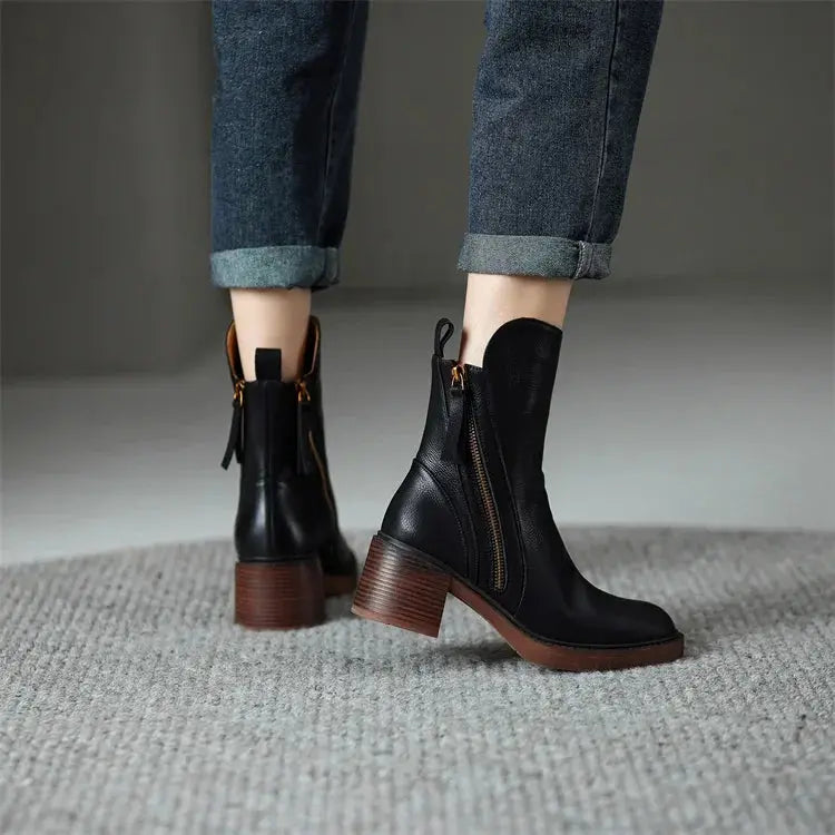Midnight Grace Zipper Ankle Boots Jasmine's Boutique Australia