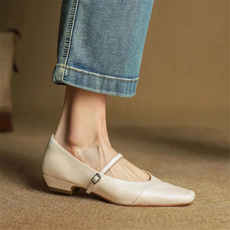 Velin Genuine Leather Pumps  Liora Lane Boutique  Beige / 10.5 109.99