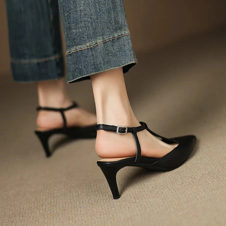 Serava Genuine Leather Heels  Liora Lane Boutique