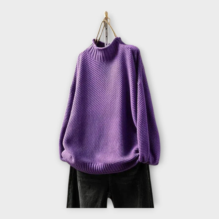 Knit Sweater with High Collar Liora Lane Boutique