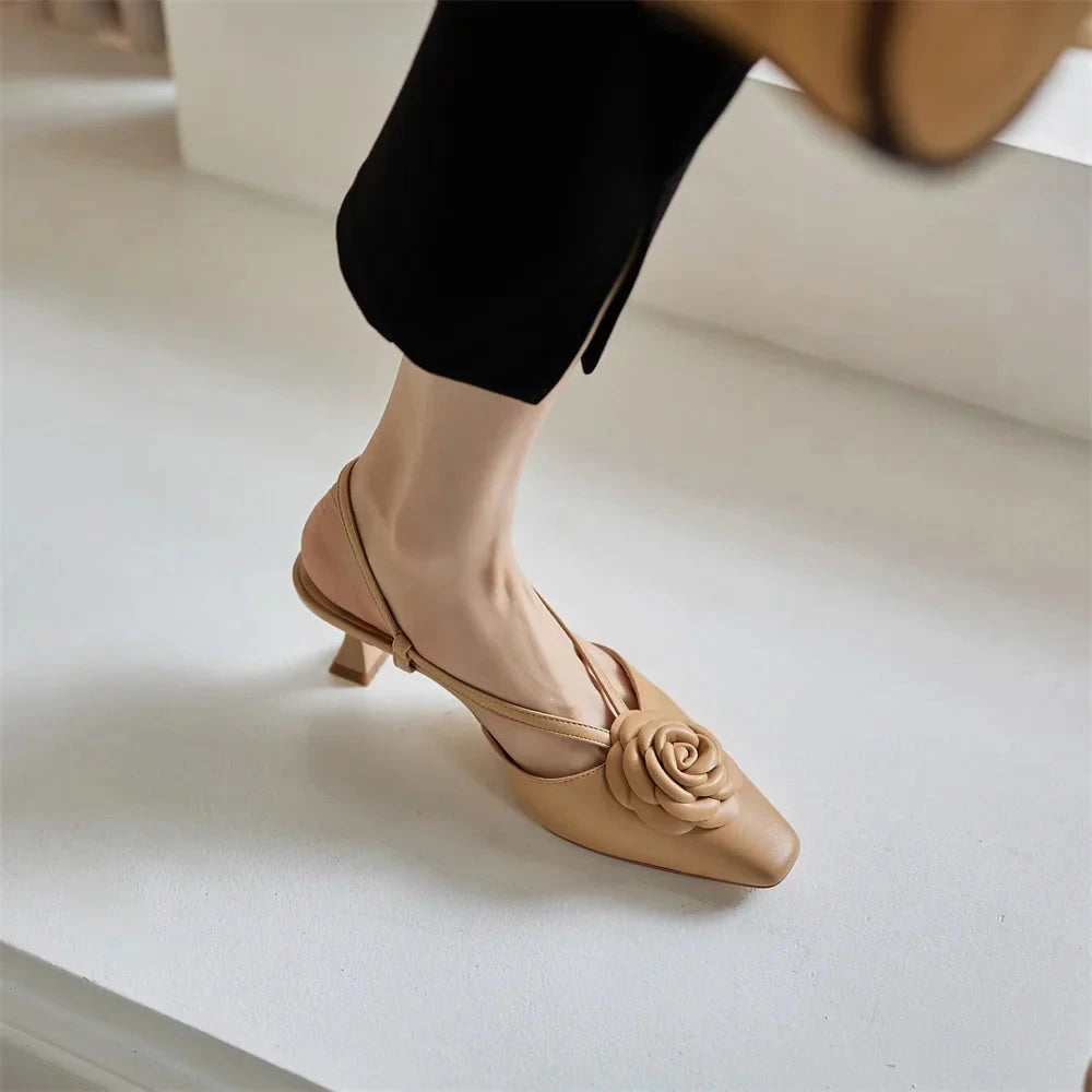 Roselle Genuine Leather Slingbacks  Liora Lane Boutique