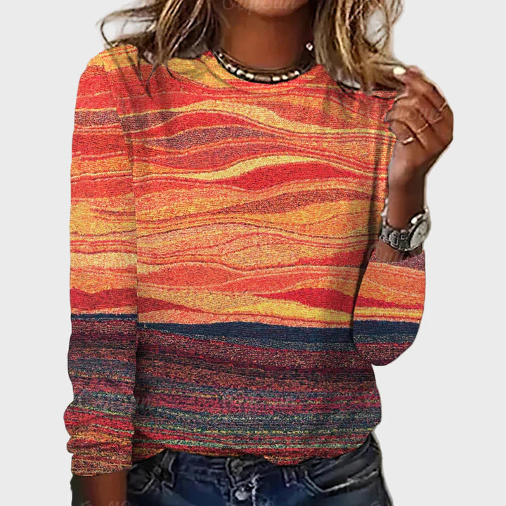 Knitted Top with Long Sleeves Liora Lane Boutique