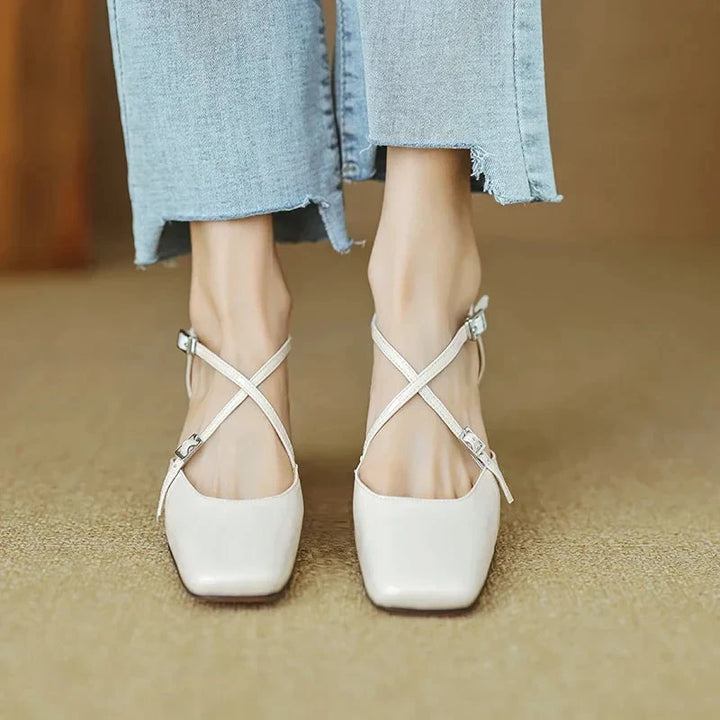 Lilian Genuine Leather Heels  Liora Lane Boutique