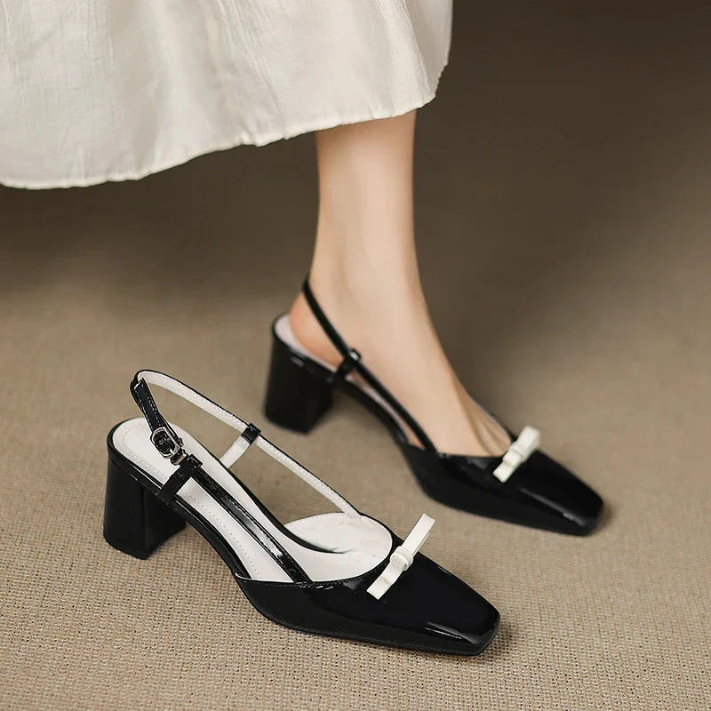 Melani Genuine Leather Heels  Liora Lane Boutique  Black / 11.5 119.99