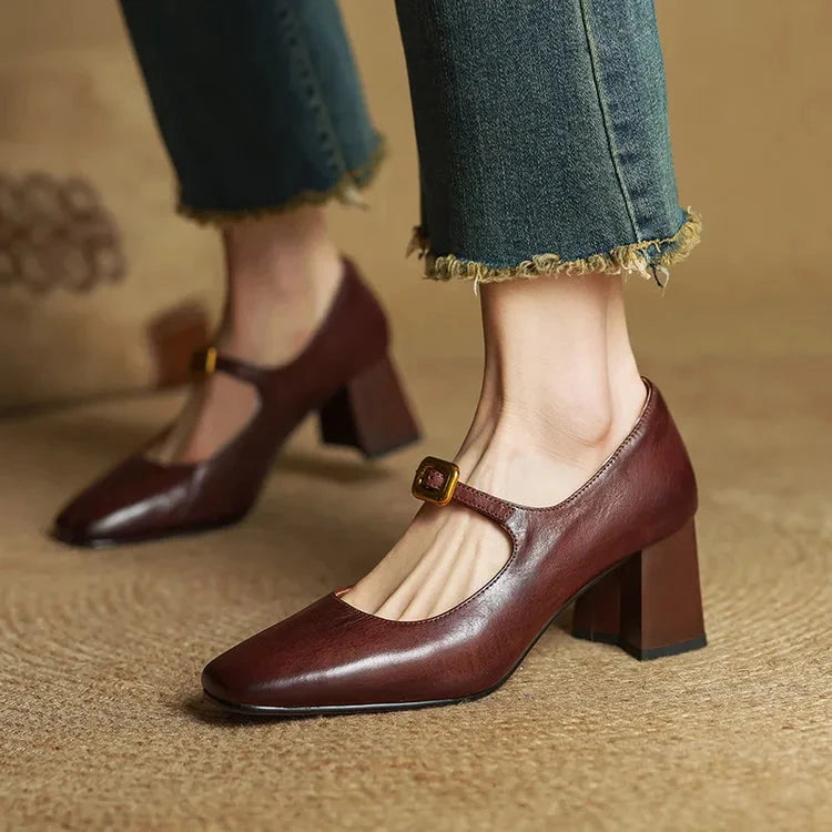 Luisa Genuine Leather Heels  Liora Lane Boutique