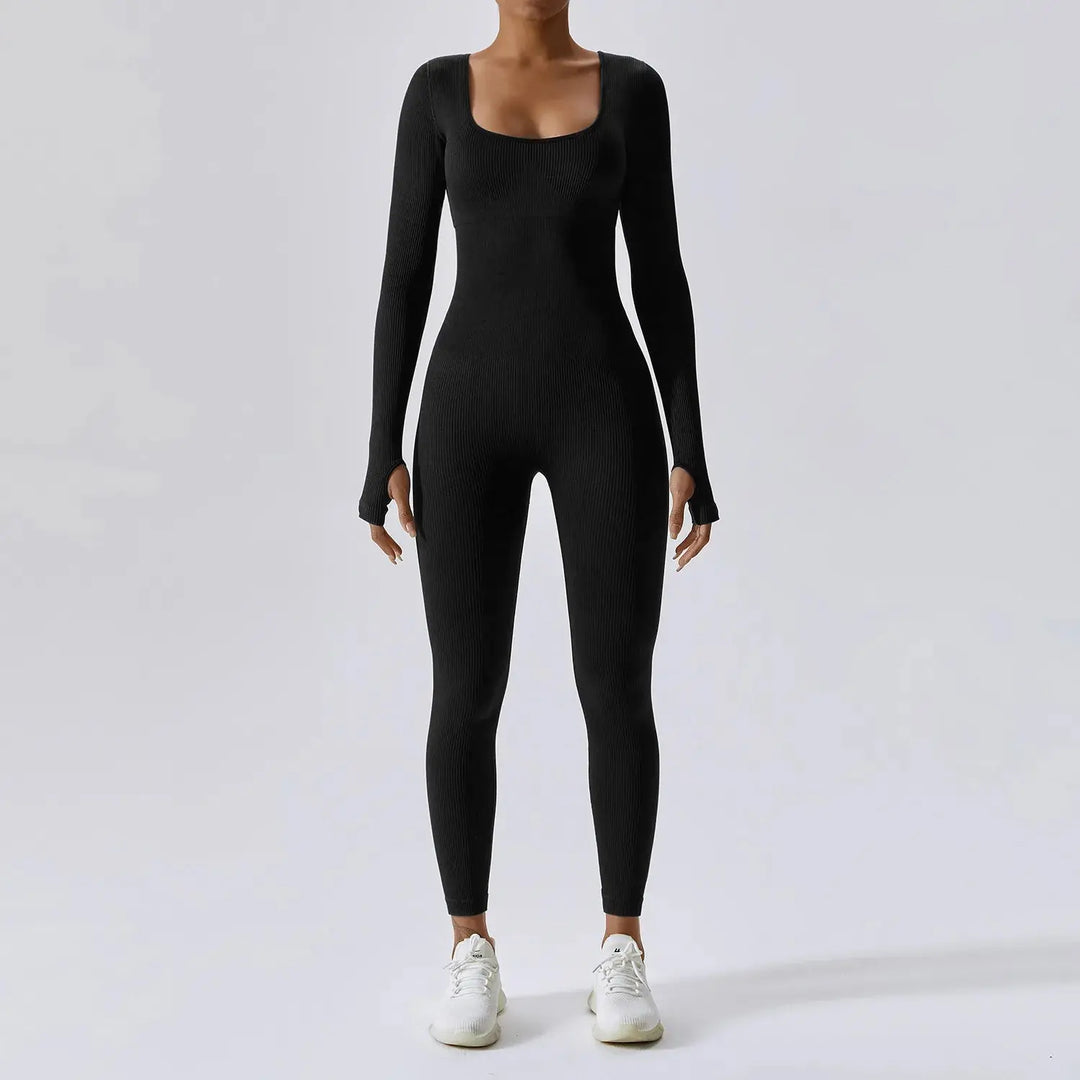 Mocha Sculpt Seamless Ribbed Jumpsuit Jasmine's Boutique Australia