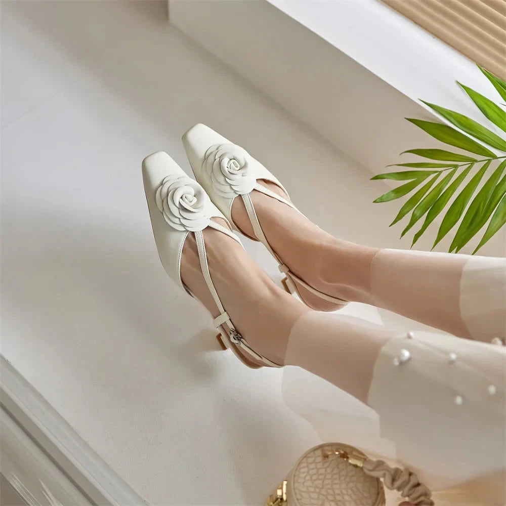 Roselle Genuine Leather Slingbacks  Liora Lane Boutique