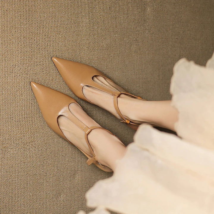 Serava Genuine Leather Heels  Liora Lane Boutique