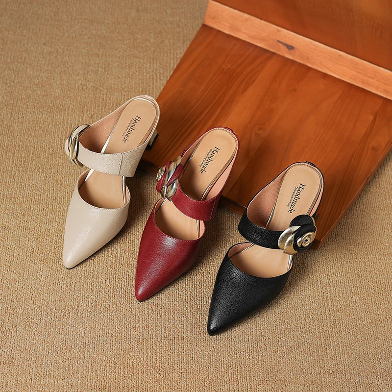 Garnet Genuine Leather Heels  Liora Lane Boutique