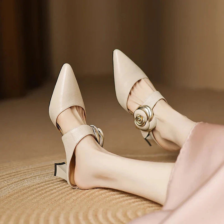 Garnet Genuine Leather Heels  Liora Lane Boutique