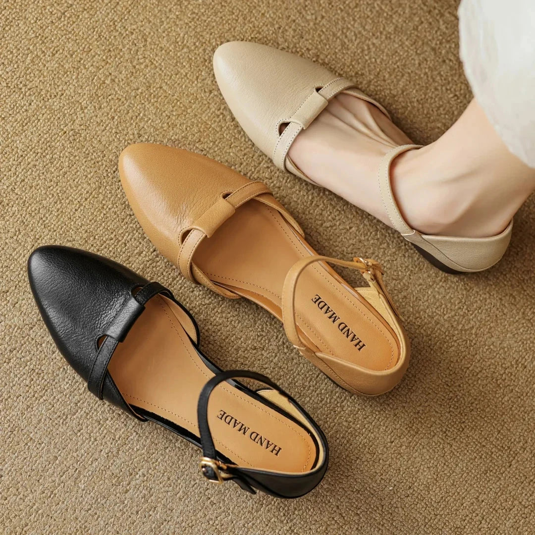 Laney Genuine Leather Heels  Liora Lane Boutique