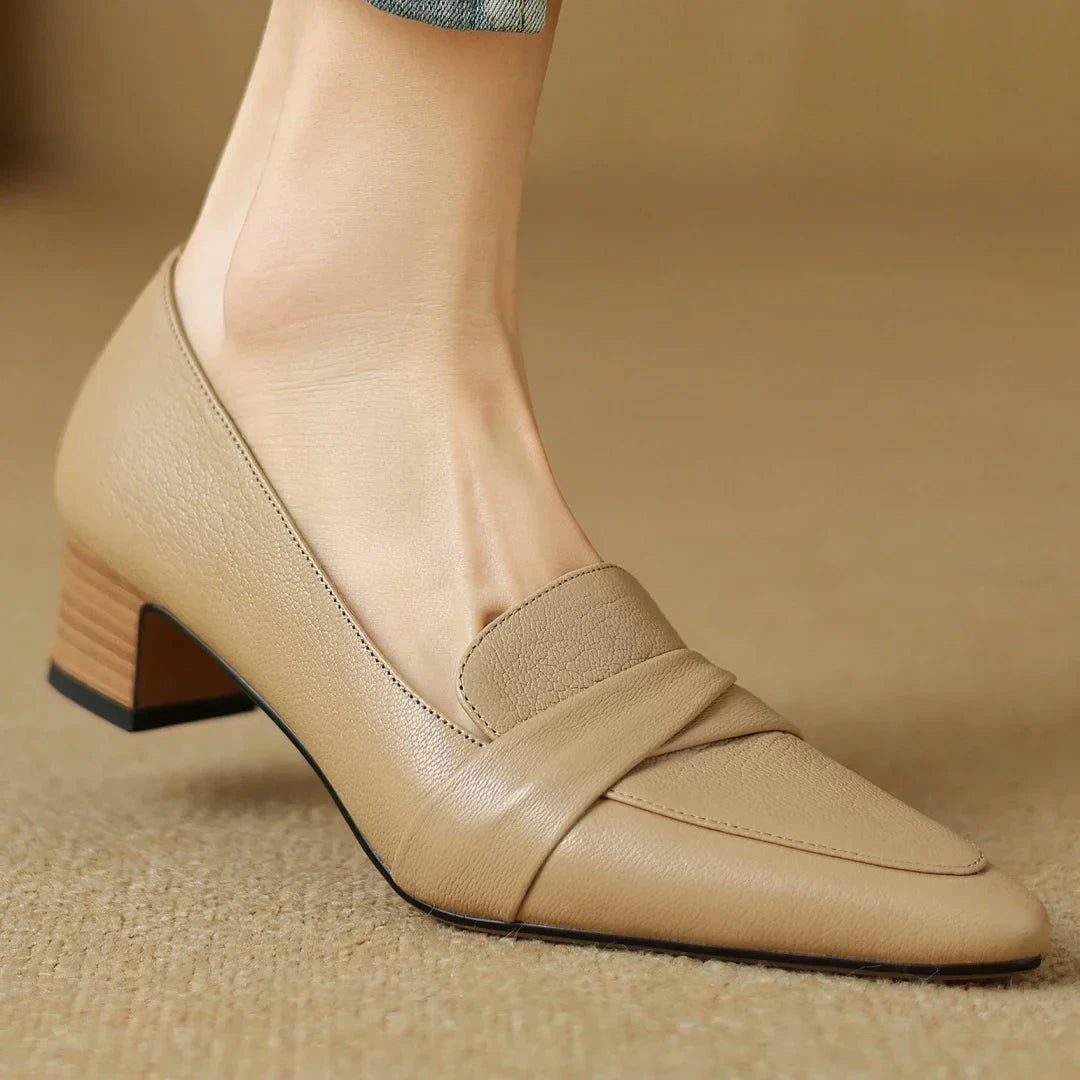 Naira Genuine Leather Pumps  Liora Lane Boutique  Beige / 11.5 119.99