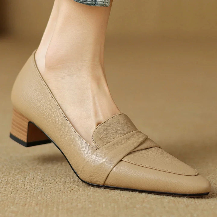 Naira Genuine Leather Pumps  Liora Lane Boutique  Beige / 11.5 119.99