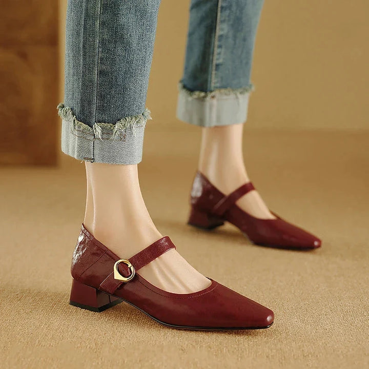 Merlot Genuine Leather Heels  Liora Lane Boutique