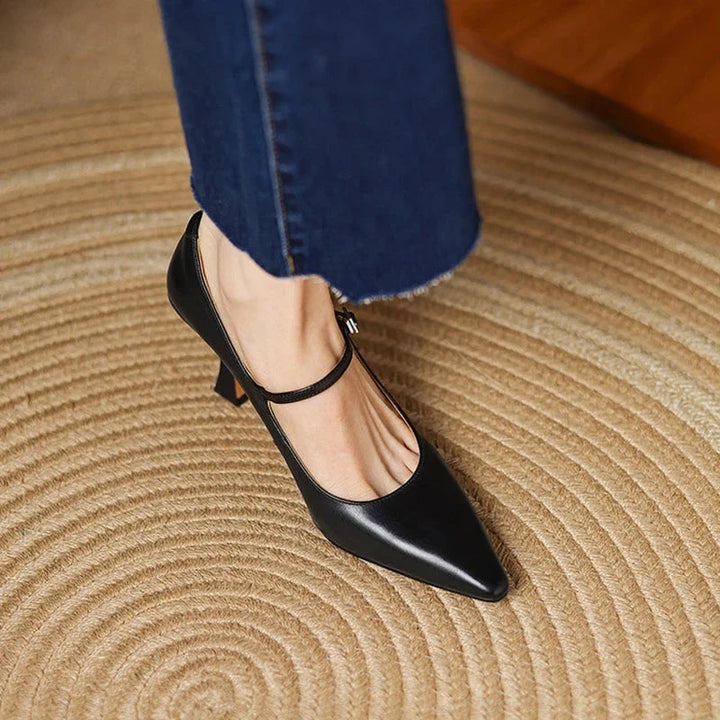 Samara Genuine Leather Heels  Liora Lane Boutique