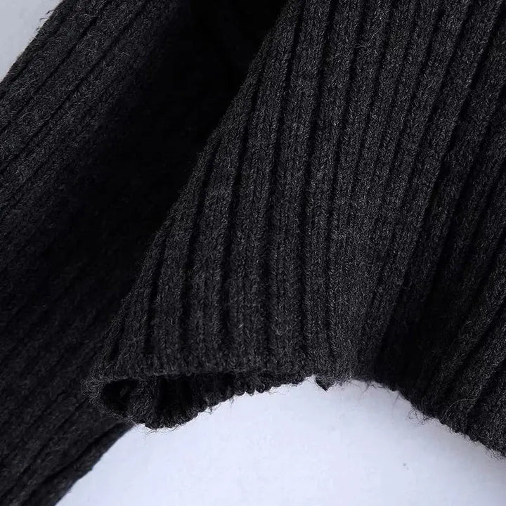 Midnight Ribbed Cropped Turtleneck Sweater Jasmine's Boutique Australia