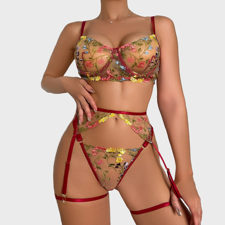Flora Mystique Embroidered Lingerie Set Jasmine's Boutique Australia