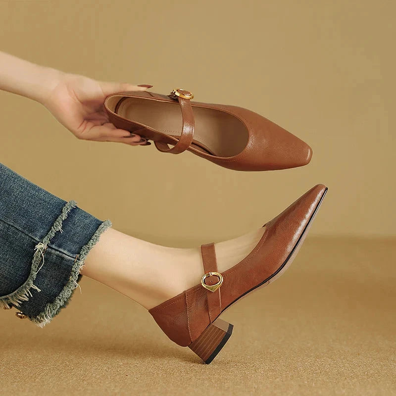 Merlot Genuine Leather Heels  Liora Lane Boutique