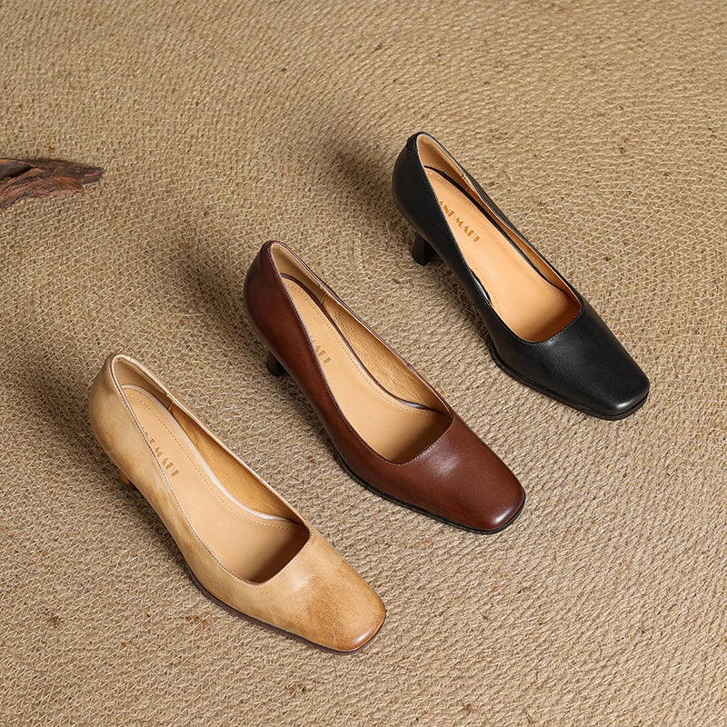 Diara Genuine Leather Heels  Liora Lane Boutique