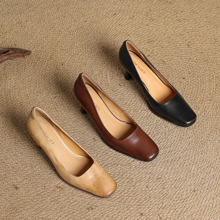 Diara Genuine Leather Heels  Liora Lane Boutique