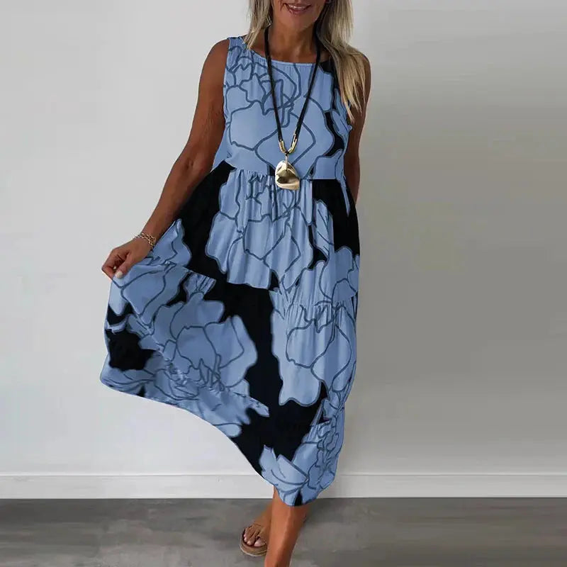 Flowing Abstract Bloom Maxi Dress Jasmine's Boutique Australia