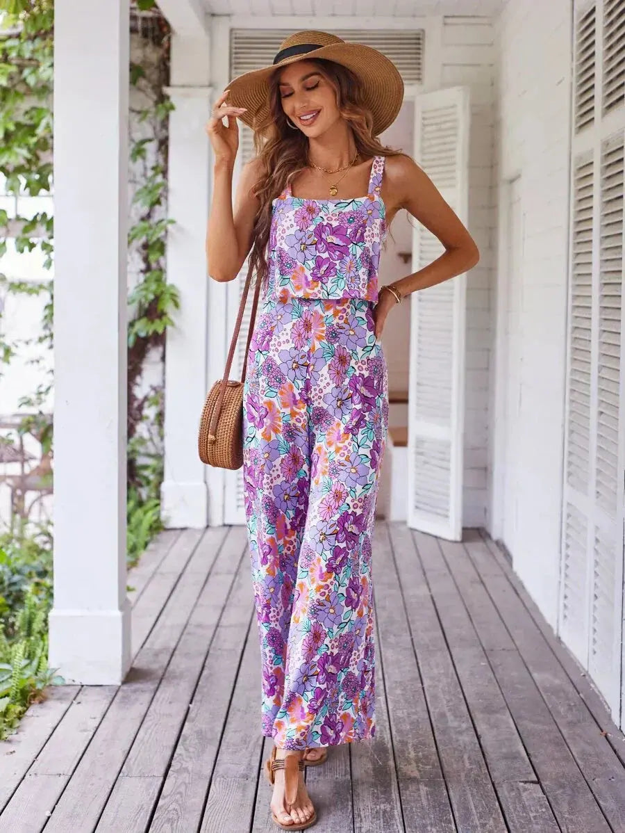 Sunset Bloom Wide-Leg Jumpsuit Jasmine's Boutique Australia