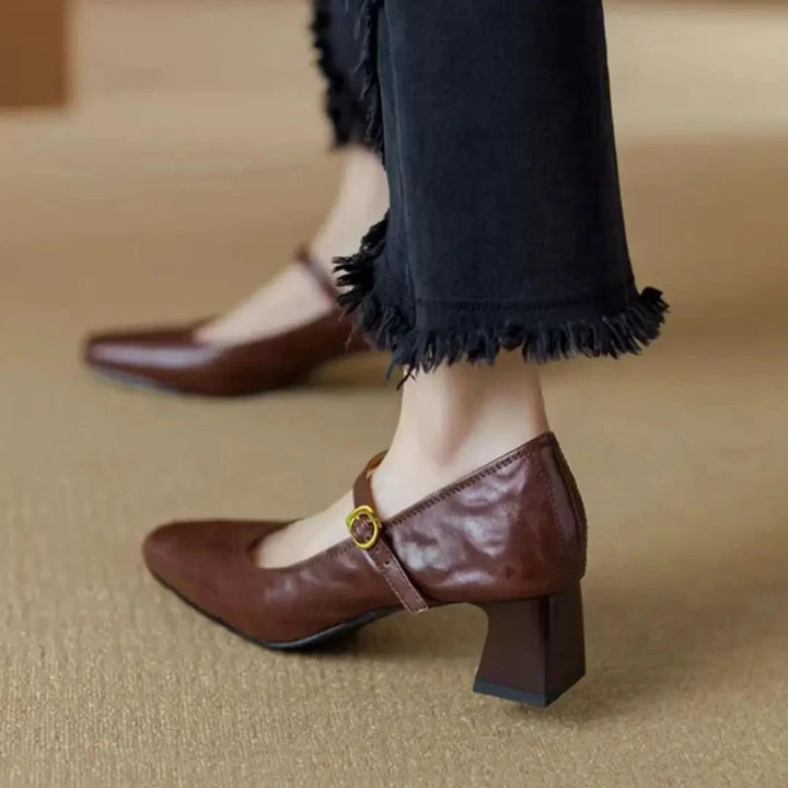 Remina Genuine Leather Heels  Liora Lane Boutique