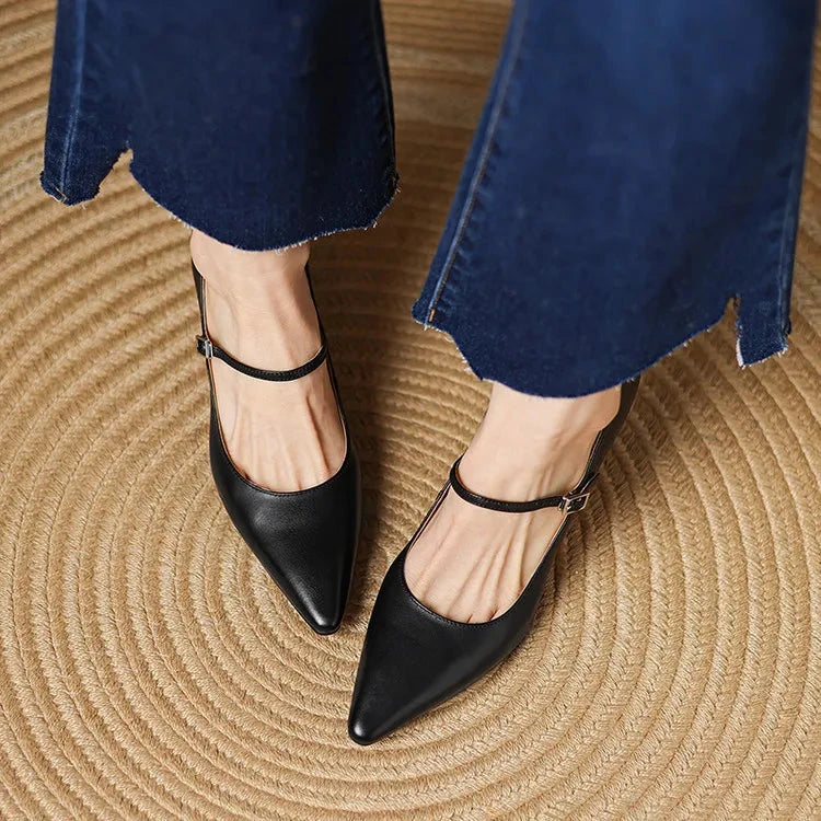 Samara Genuine Leather Heels  Liora Lane Boutique