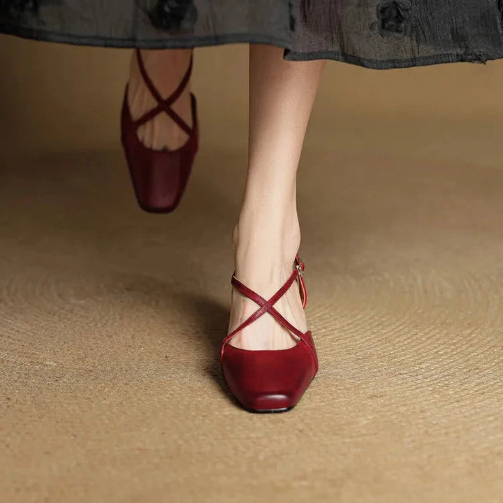 Elavie Genuine Leather Heels  Liora Lane Boutique