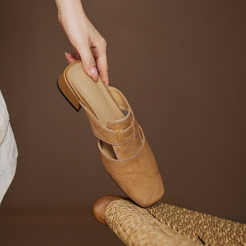 Ivora Genuine Leather Mules  Liora Lane Boutique