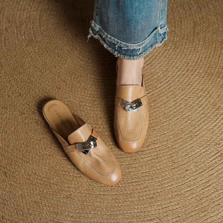 Carla Genuine Leather Mules  Liora Lane Boutique