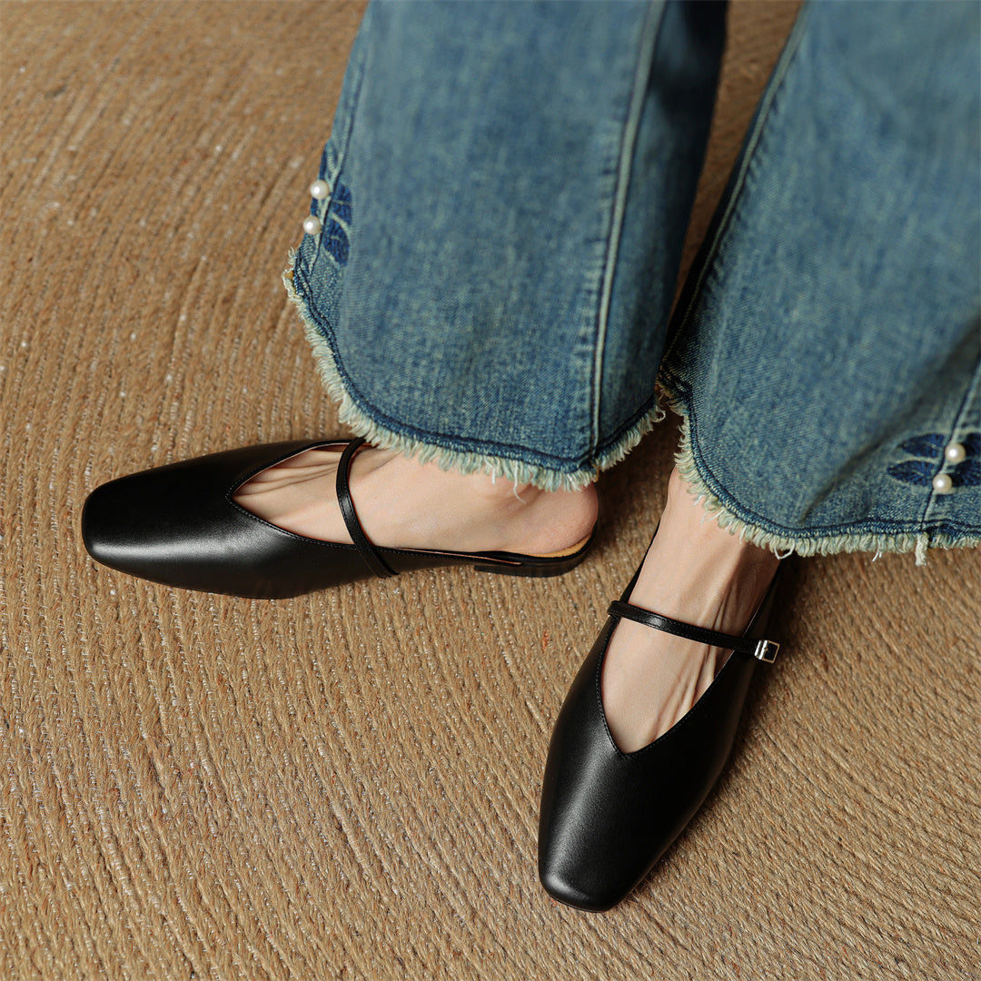 Miral Genuine Leather Mules  Liora Lane Boutique