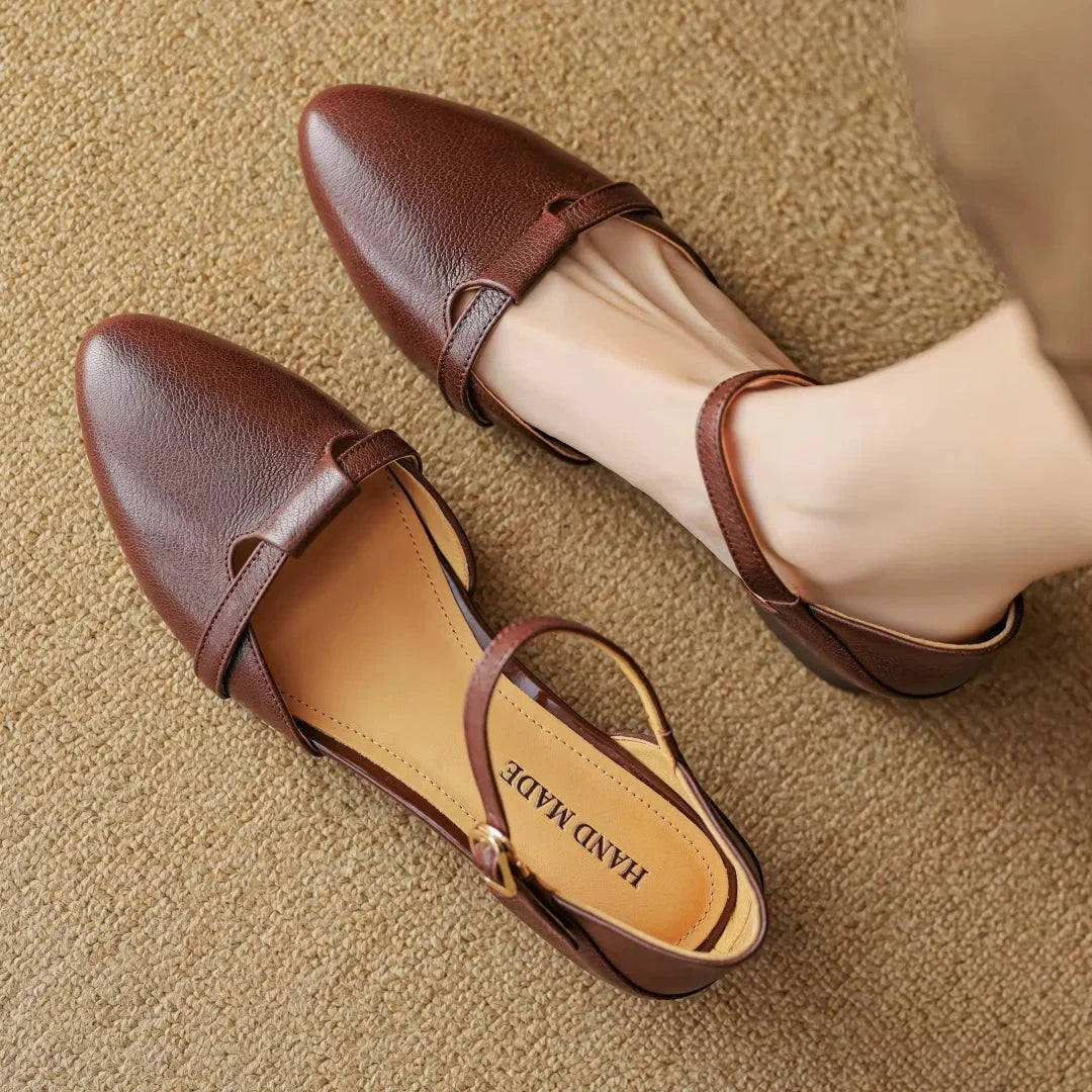 Laney Genuine Leather Heels  Liora Lane Boutique