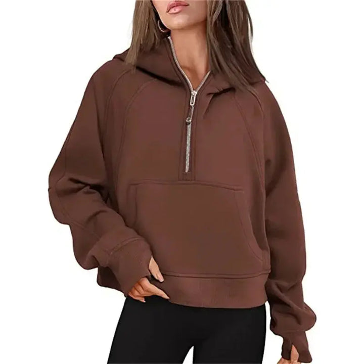 Essential Beige Half-Zip Hoodie Jasmine's Boutique Australia