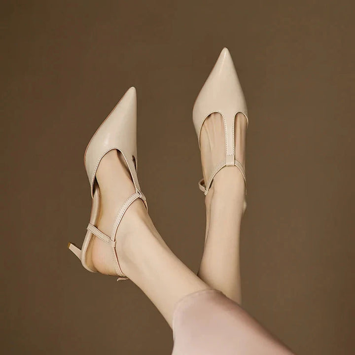 Serava Genuine Leather Heels  Liora Lane Boutique