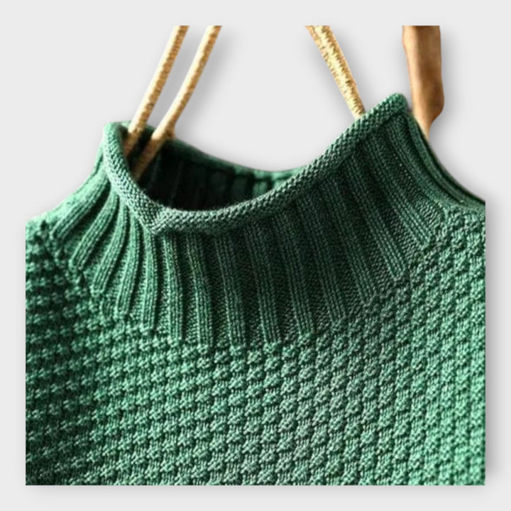 Knit Sweater with High Collar Liora Lane Boutique