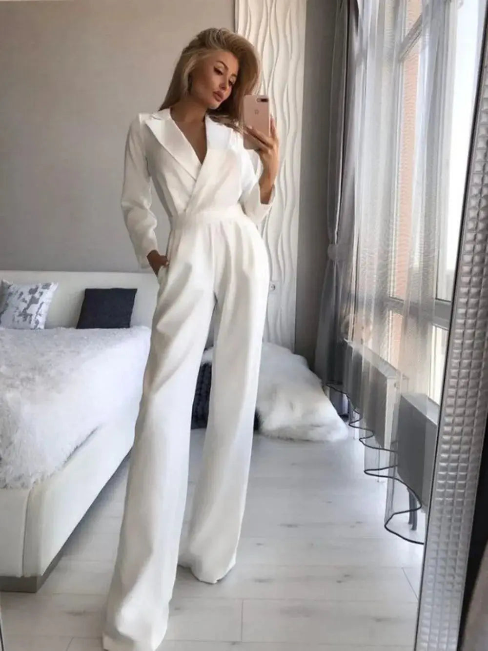 Elegant White Tailored Jumpsuit Jasmine's Boutique Australia