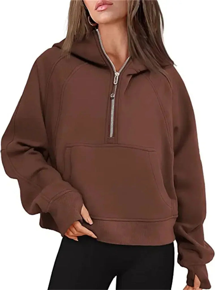 Essential Beige Half-Zip Hoodie Jasmine's Boutique Australia