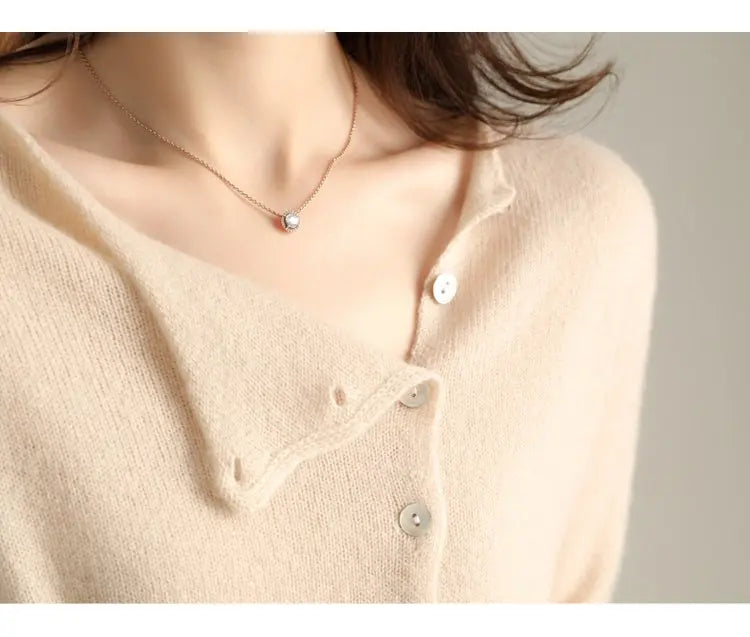 Soft Blush Asymmetrical Button Cardigan Jasmine's Boutique Australia
