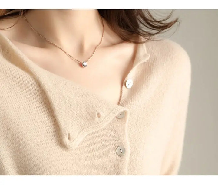 Soft Blush Asymmetrical Button Cardigan Jasmine's Boutique Australia
