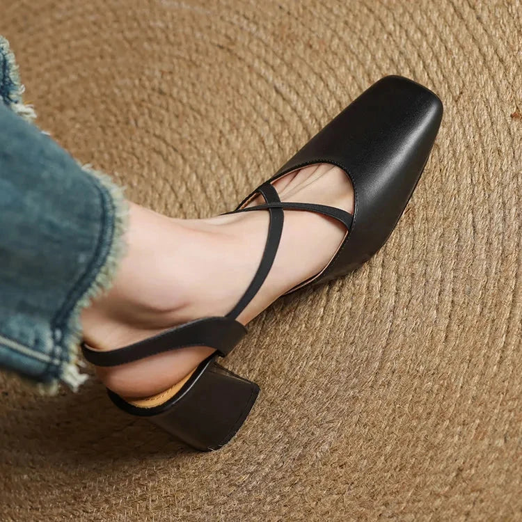 Petra Genuine Leather Heels  Liora Lane Boutique