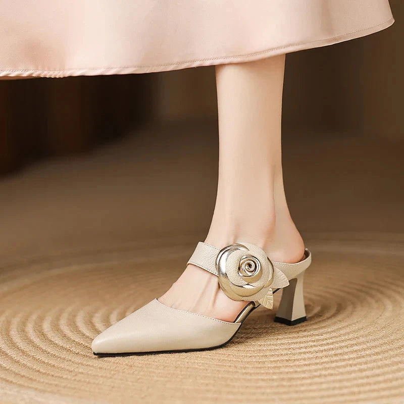 Garnet Genuine Leather Heels  Liora Lane Boutique