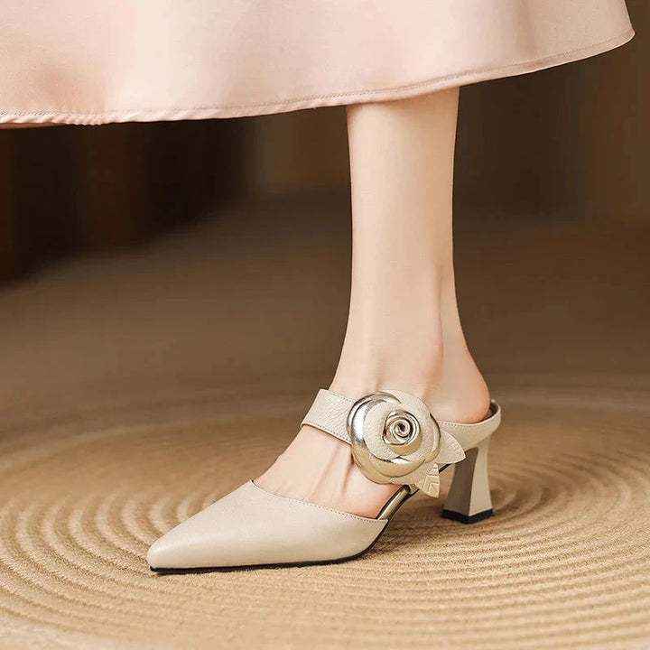 Garnet Genuine Leather Heels  Liora Lane Boutique