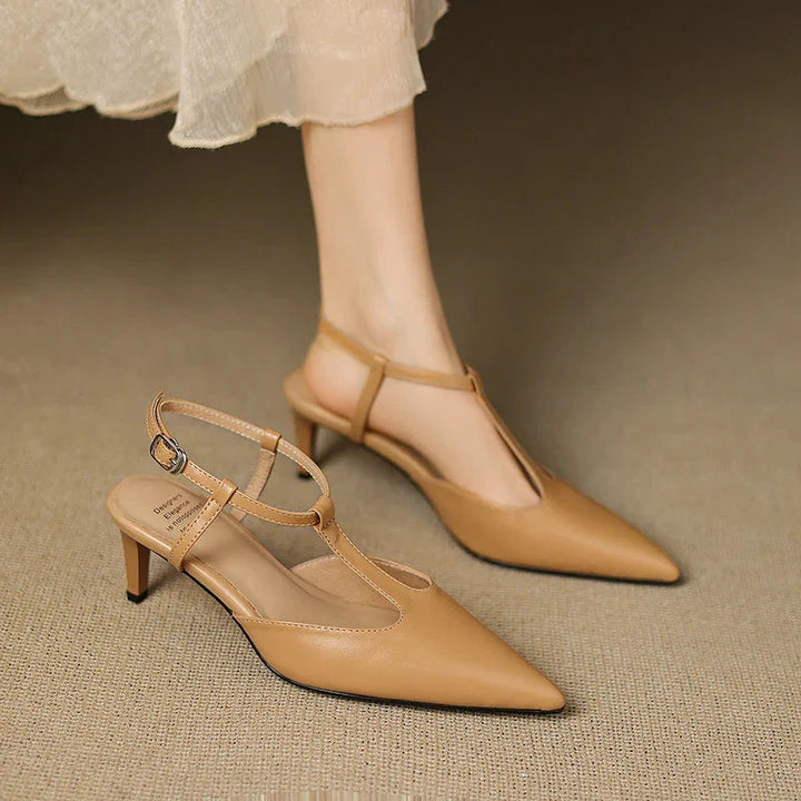 Serava Genuine Leather Heels  Liora Lane Boutique  Caramel / 9.5 119.99