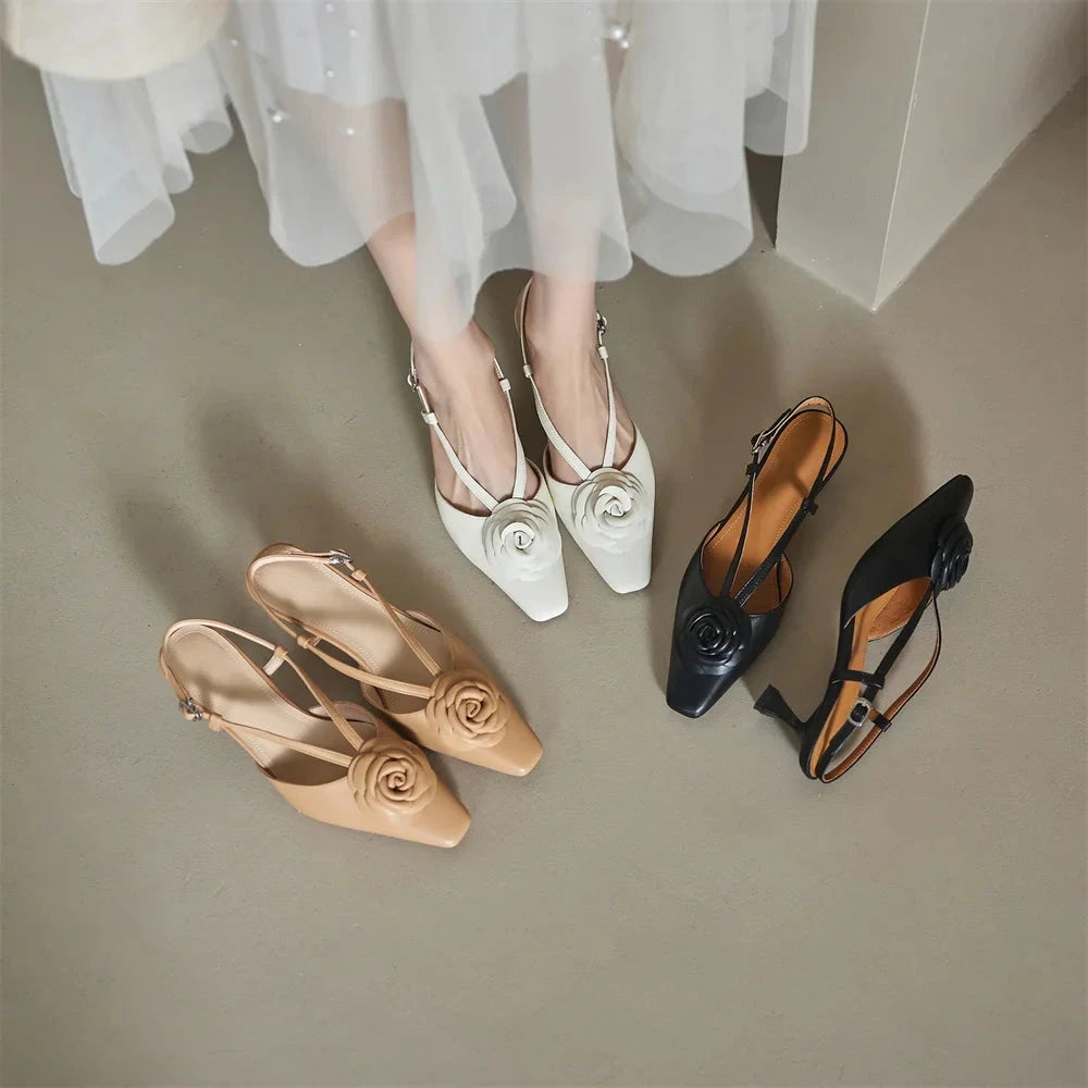 Roselle Genuine Leather Slingbacks  Liora Lane Boutique