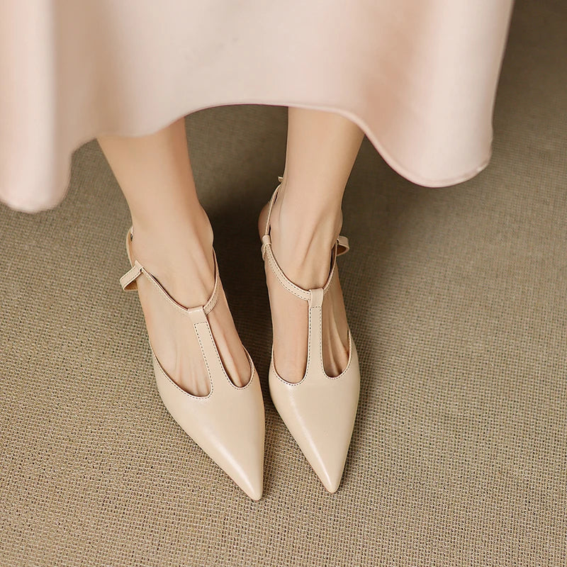 Serava Genuine Leather Heels  Liora Lane Boutique